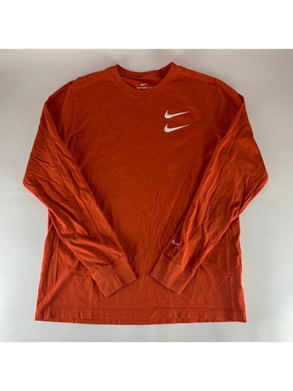Nike Orange Long Sleeve Crewneck Shirt Mens Large